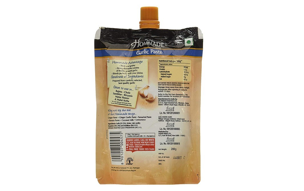 Dabur Homemade Garlic Paste   Pouch  200 grams